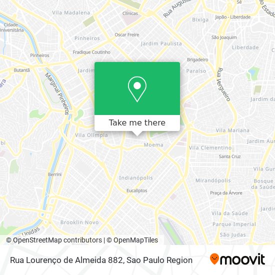 Mapa Rua Lourenço de Almeida 882