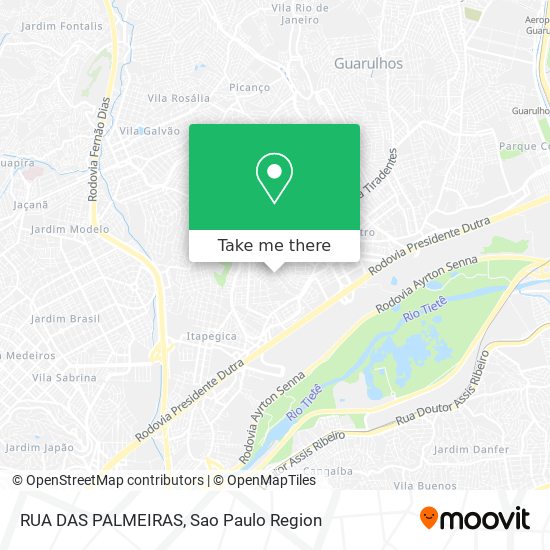 RUA DAS PALMEIRAS map