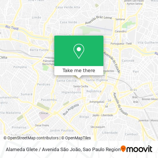 Alameda Glete / Avenida São João map