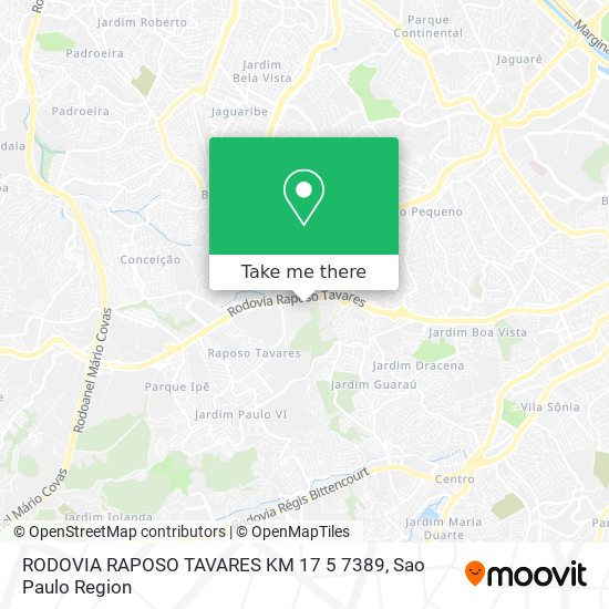 Mapa RODOVIA RAPOSO TAVARES KM 17 5 7389