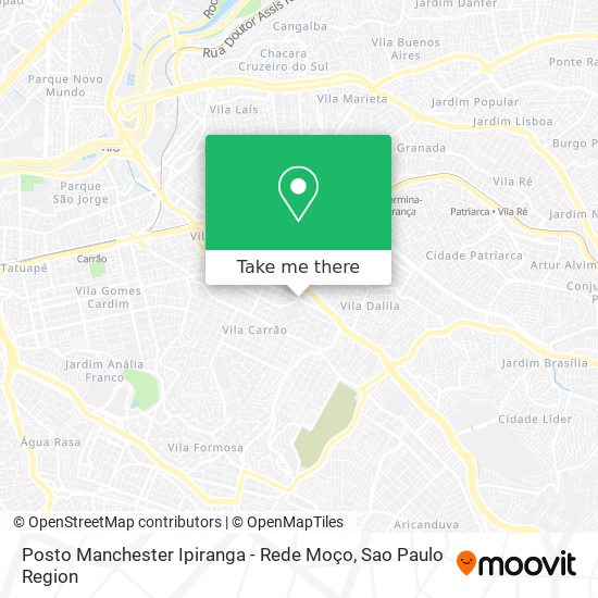 Posto Manchester Ipiranga - Rede Moço map
