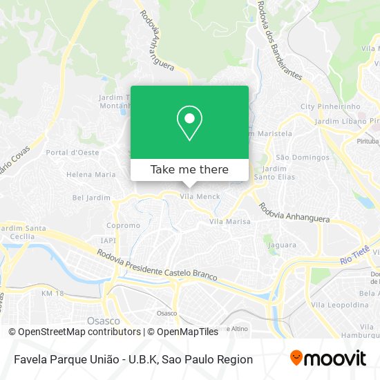 Mapa Favela Parque União - U.B.K