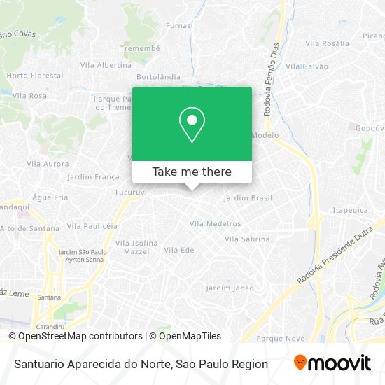 Mapa Santuario Aparecida do Norte