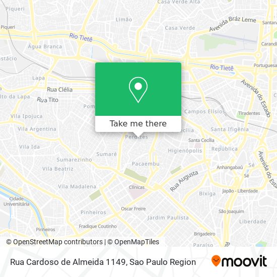 Mapa Rua Cardoso de Almeida 1149