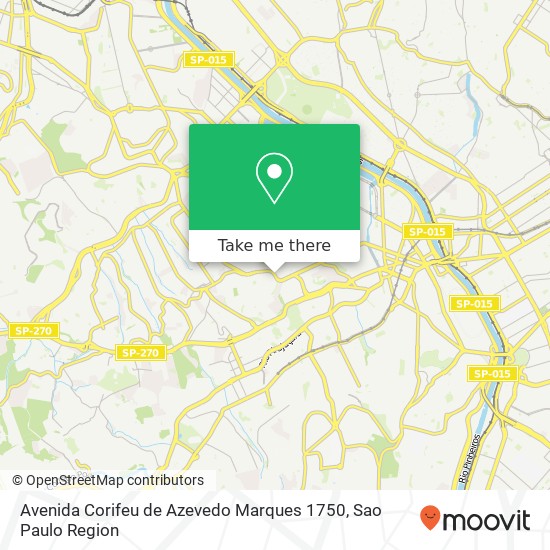 Mapa Avenida Corifeu de Azevedo Marques 1750