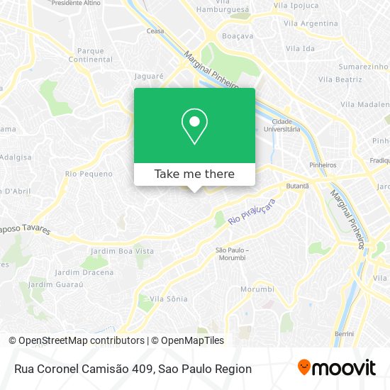 Mapa Rua Coronel Camisão  409