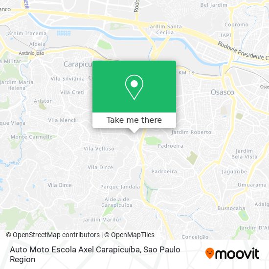 Auto Moto Escola Axel Carapicuíba map