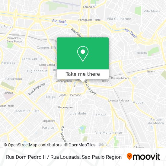 Mapa Rua Dom Pedro II / Rua Lousada