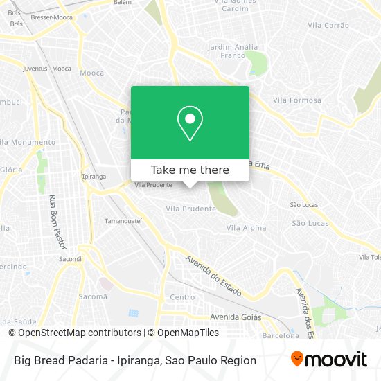 Mapa Big Bread Padaria - Ipiranga