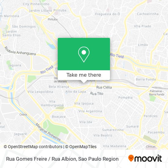 Mapa Rua Gomes Freire / Rua Albion