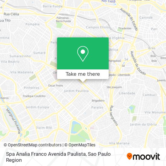 Spa Analia Franco Avenida Paulista map