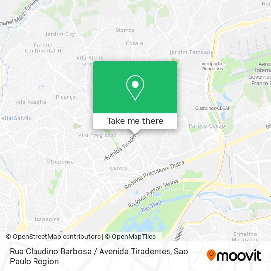 Mapa Rua Claudino Barbosa / Avenida Tiradentes