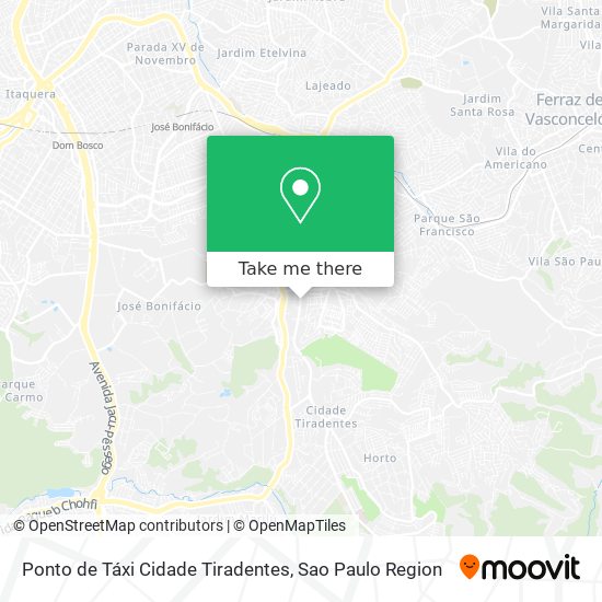 Ponto de Táxi Cidade Tiradentes map