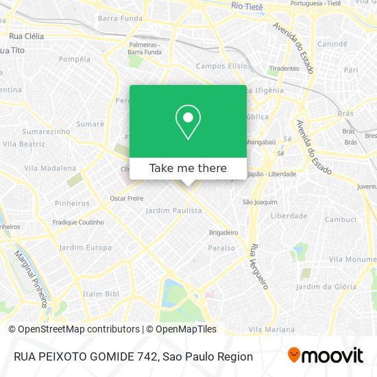 RUA PEIXOTO GOMIDE 742 map