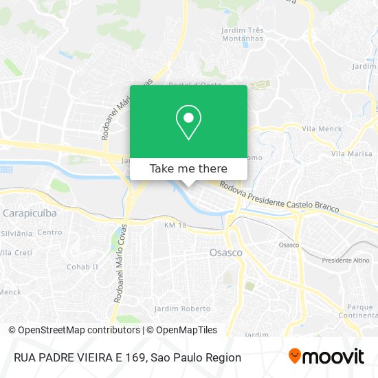 RUA PADRE VIEIRA  E 169 map