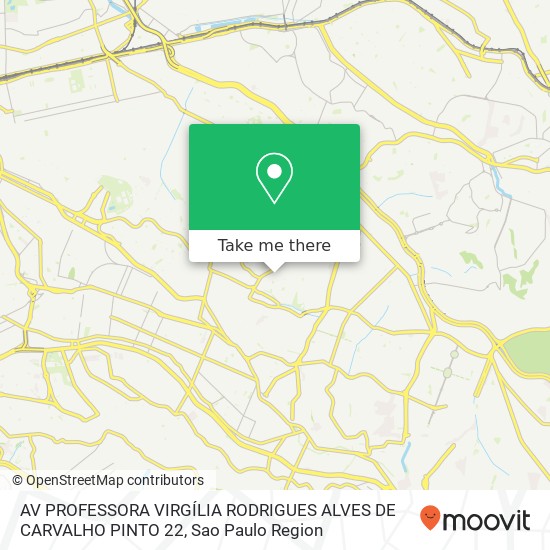 Mapa AV PROFESSORA VIRGÍLIA RODRIGUES ALVES DE CARVALHO PINTO 22