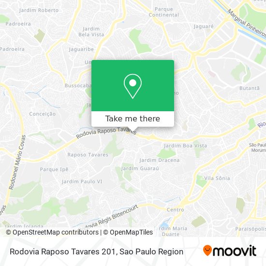 Rodovia Raposo Tavares 201 map