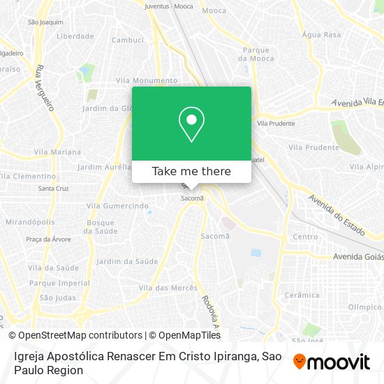 Igreja Apostólica Renascer Em Cristo Ipiranga map