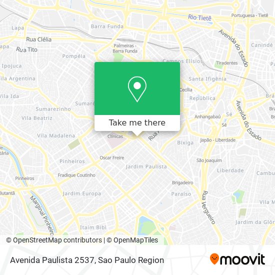 Mapa Avenida Paulista 2537