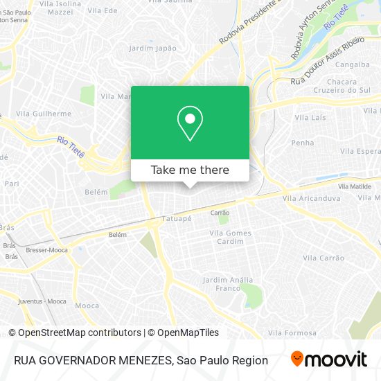 Mapa RUA GOVERNADOR MENEZES