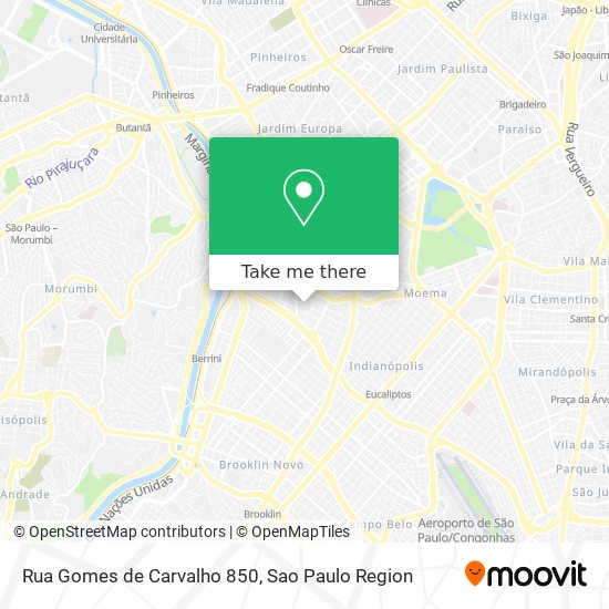 Mapa Rua Gomes de Carvalho 850