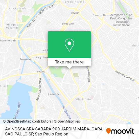 Mapa AV  NOSSA SRA  SABARÁ 900 JARDIM MARAJOARA  SÃO PAULO SP