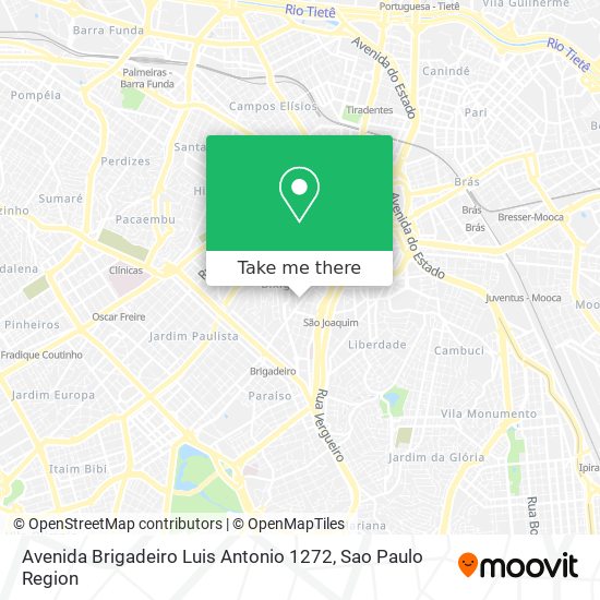 Mapa Avenida Brigadeiro Luis Antonio 1272
