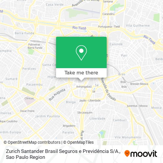 Mapa Zurich Santander Brasil Seguros e Previdência S / A.