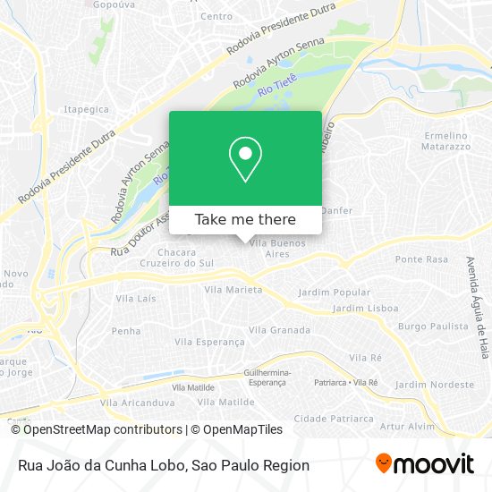 Mapa Rua João da Cunha Lobo