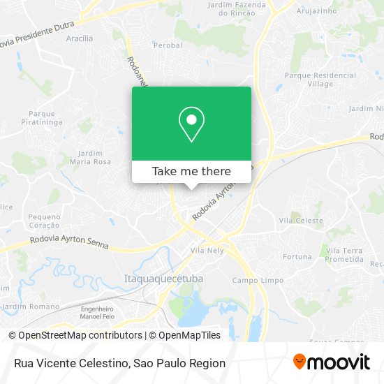 Rua Vicente Celestino map