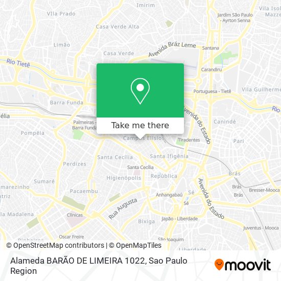 Mapa Alameda BARÃO DE LIMEIRA 1022