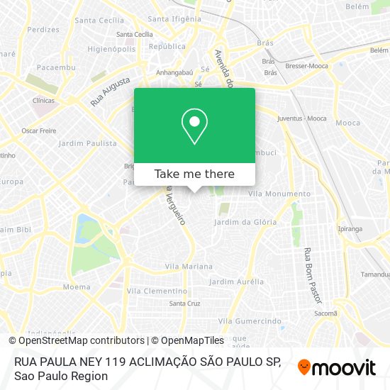 Mapa RUA PAULA NEY  119 ACLIMAÇÃO  SÃO PAULO SP