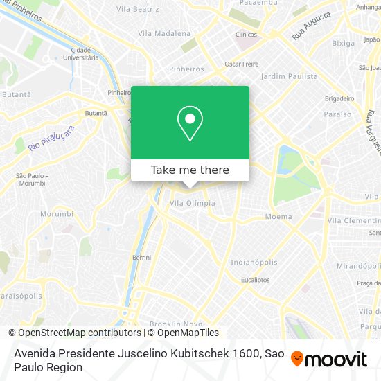 Mapa Avenida Presidente Juscelino Kubitschek 1600