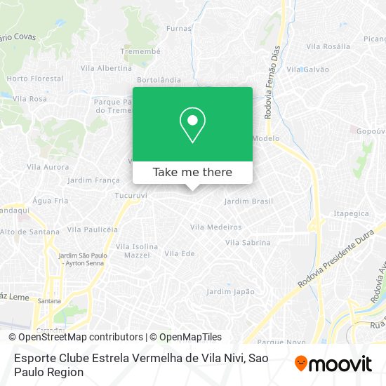 Mapa Esporte Clube Estrela Vermelha de Vila Nivi