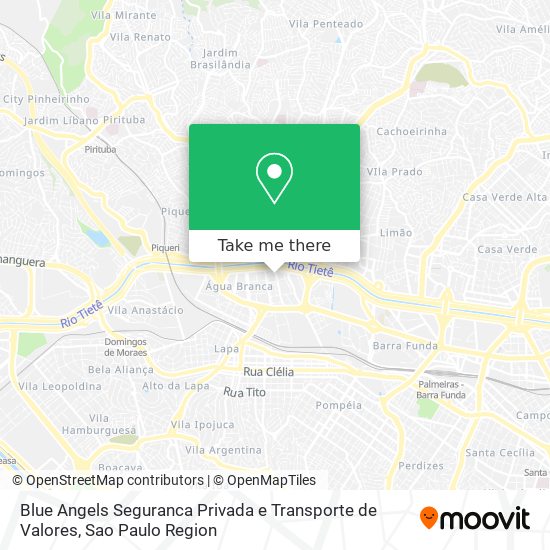 Mapa Blue Angels Seguranca Privada e Transporte de Valores
