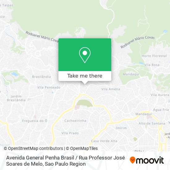 Mapa Avenida General Penha Brasil / Rua Professor José Soares de Melo