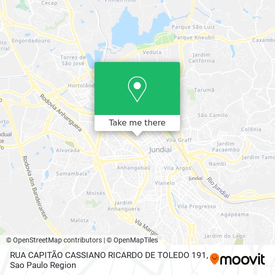 RUA CAPITÃO CASSIANO RICARDO DE TOLEDO 191 map