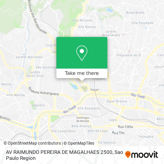 AV  RAIMUNDO PEREIRA DE MAGALHAES 2500 map