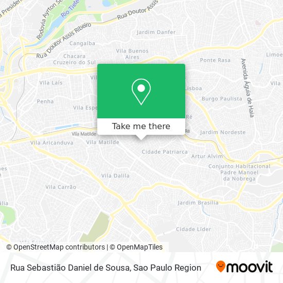 Mapa Rua Sebastião Daniel de Sousa