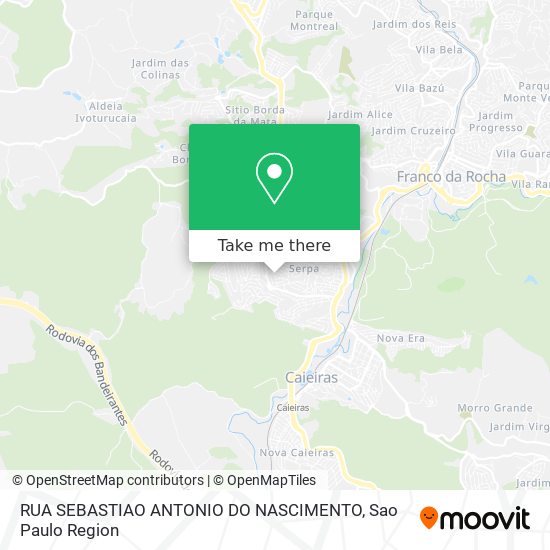RUA SEBASTIAO ANTONIO DO NASCIMENTO map