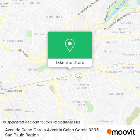 Mapa Avenida Celso Garcia Avenida Celso Garcia  3335