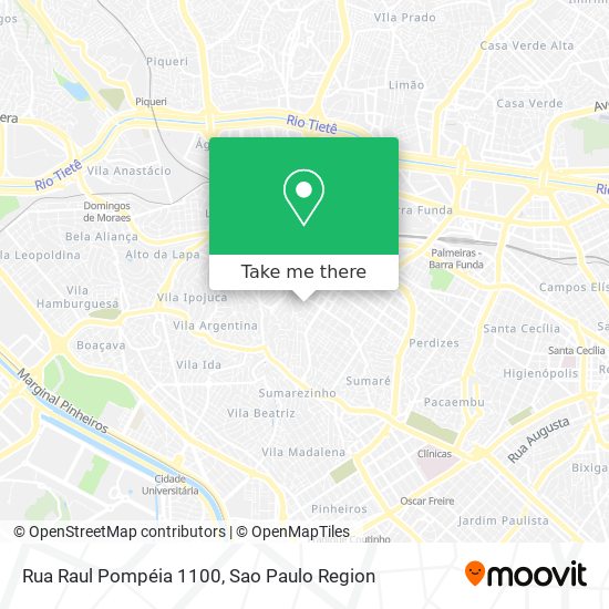 Rua Raul Pompéia 1100 map