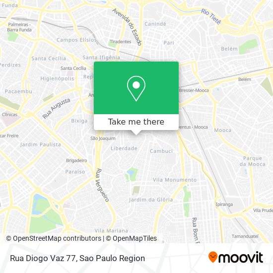 Mapa Rua Diogo Vaz  77