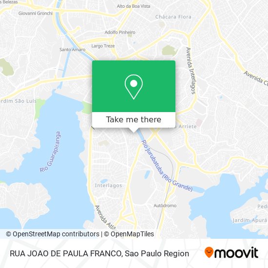 Mapa RUA JOAO DE PAULA FRANCO