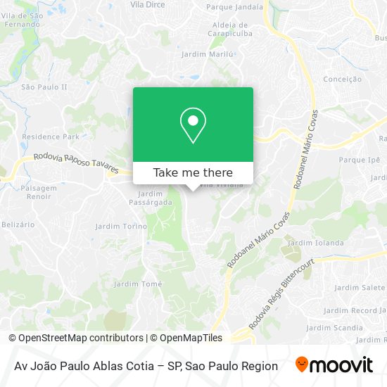 Av  João Paulo Ablas   Cotia – SP map