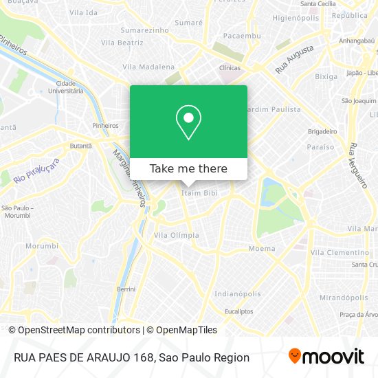 Mapa RUA PAES DE ARAUJO 168