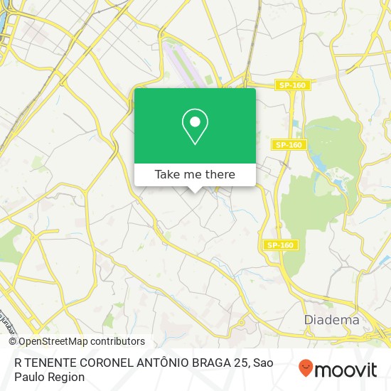 R TENENTE CORONEL ANTÔNIO BRAGA 25 map