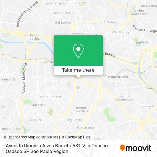 Avenida Dionísia Alves Barreto   581   Vila Osasco   Osasco   SP map