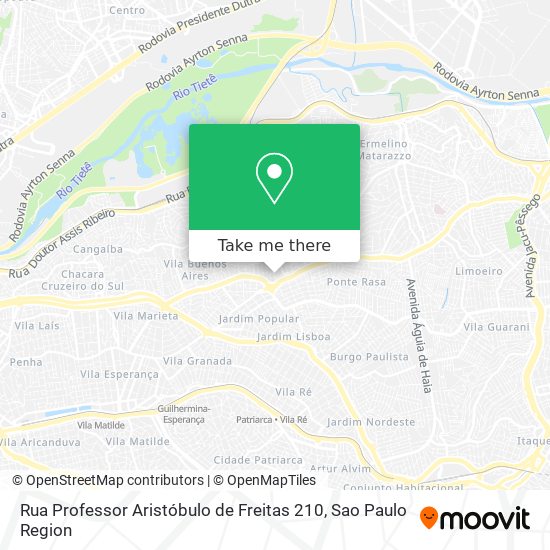 Mapa Rua Professor Aristóbulo de Freitas 210