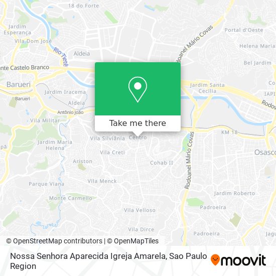 Mapa Nossa Senhora Aparecida Igreja Amarela